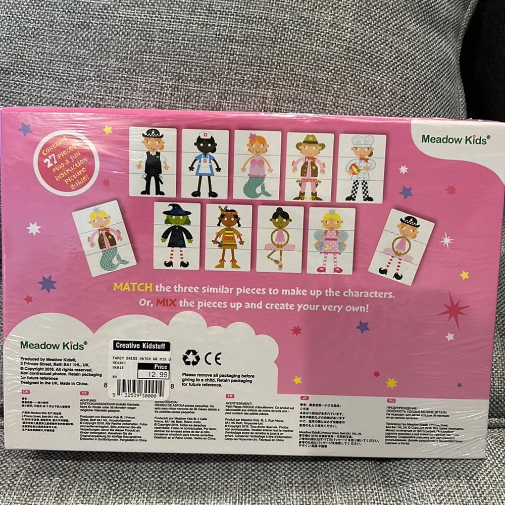 Fancy Dress match or mix up cards. Ages 2+. Brand new in box.